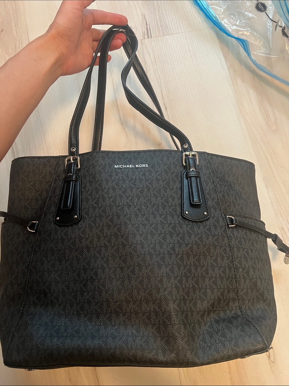 Michael Kors Black MK Logo Tote